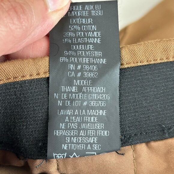 Theory Pull On Brown Elastic Waist Straight Leg Pant Trouser Sz 4 MSRP $129 - Picture 8 of 8